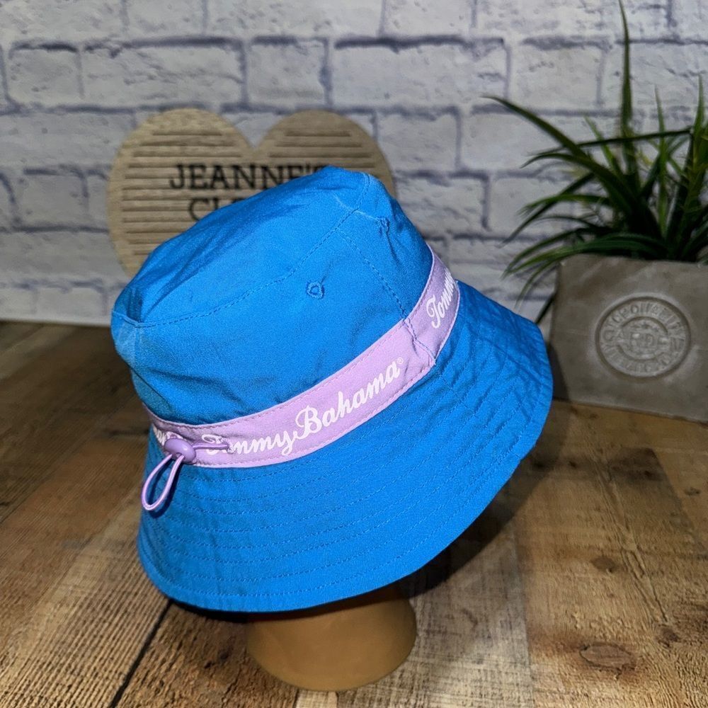 Tommy Bahama Seahorse Reversible Swim Summer Bucket Hat Girls Adjustable 2T-4T